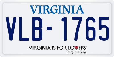 VA license plate VLB1765