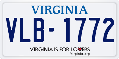 VA license plate VLB1772