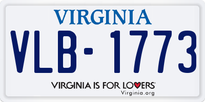 VA license plate VLB1773