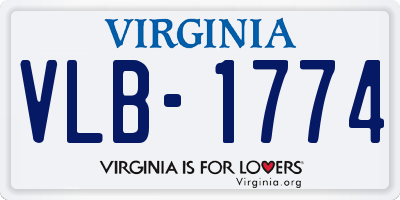 VA license plate VLB1774