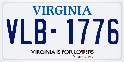 VA license plate VLB1776