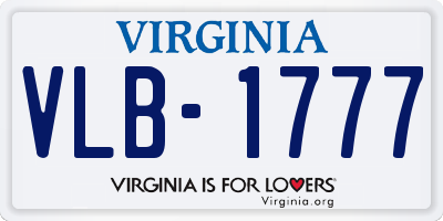 VA license plate VLB1777