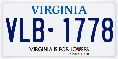 VA license plate VLB1778