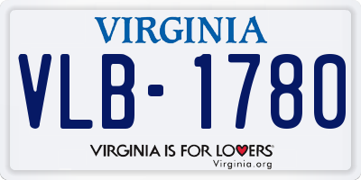VA license plate VLB1780