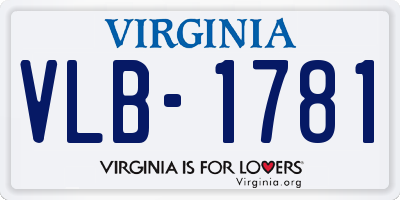 VA license plate VLB1781