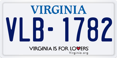 VA license plate VLB1782