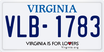 VA license plate VLB1783