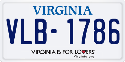 VA license plate VLB1786
