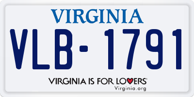 VA license plate VLB1791