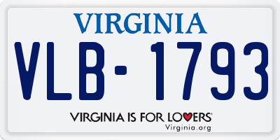 VA license plate VLB1793