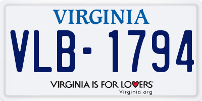 VA license plate VLB1794