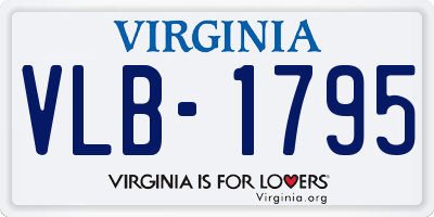 VA license plate VLB1795