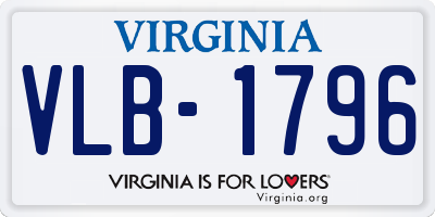 VA license plate VLB1796