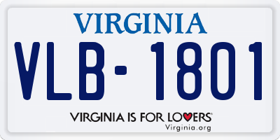 VA license plate VLB1801