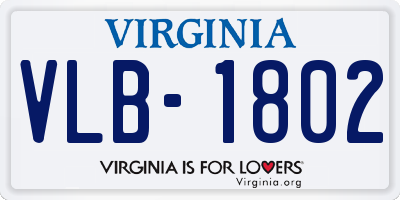 VA license plate VLB1802