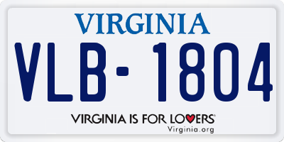 VA license plate VLB1804