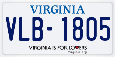 VA license plate VLB1805