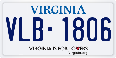 VA license plate VLB1806