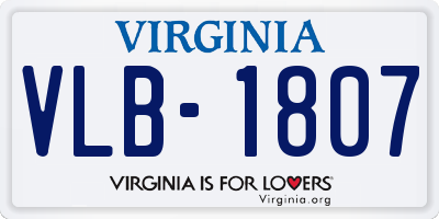 VA license plate VLB1807