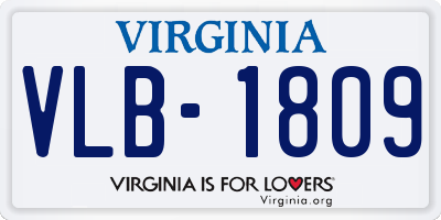 VA license plate VLB1809