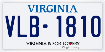 VA license plate VLB1810