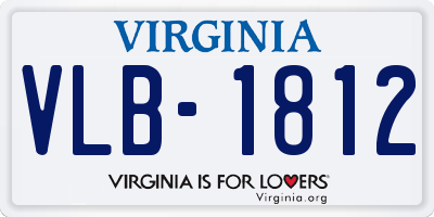 VA license plate VLB1812