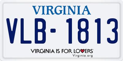 VA license plate VLB1813