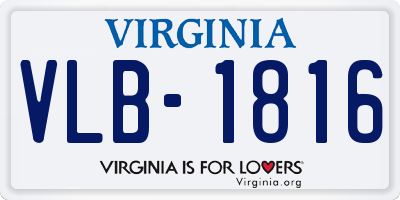VA license plate VLB1816