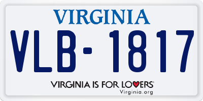 VA license plate VLB1817