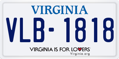VA license plate VLB1818