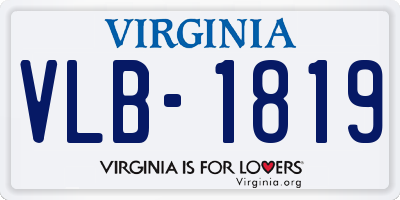 VA license plate VLB1819