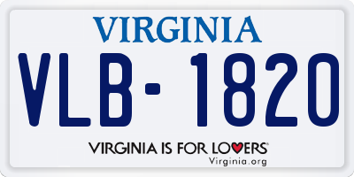 VA license plate VLB1820