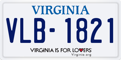 VA license plate VLB1821