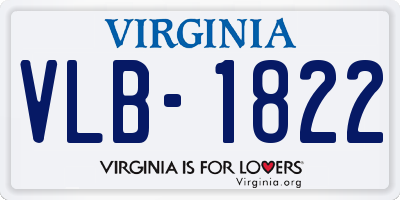 VA license plate VLB1822