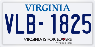 VA license plate VLB1825