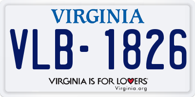 VA license plate VLB1826