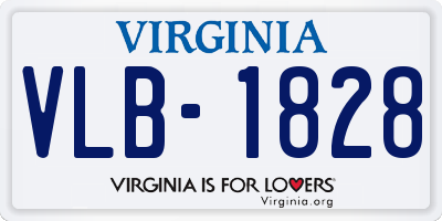 VA license plate VLB1828