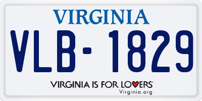 VA license plate VLB1829