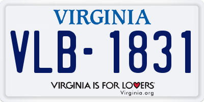 VA license plate VLB1831