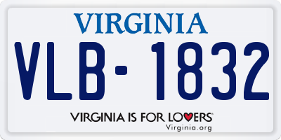 VA license plate VLB1832