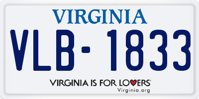 VA license plate VLB1833