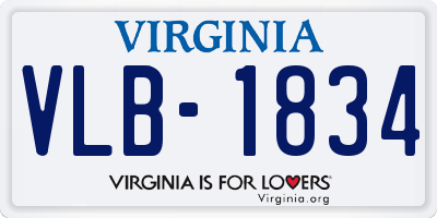 VA license plate VLB1834