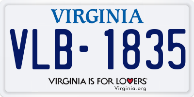 VA license plate VLB1835