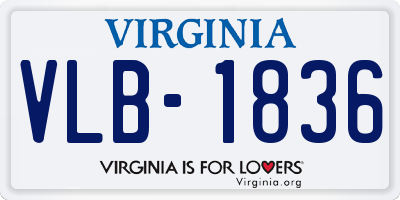 VA license plate VLB1836