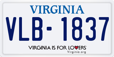 VA license plate VLB1837