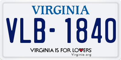 VA license plate VLB1840