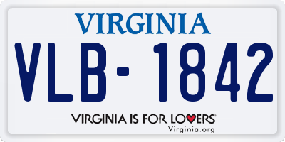 VA license plate VLB1842