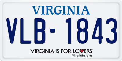VA license plate VLB1843