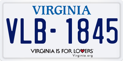 VA license plate VLB1845
