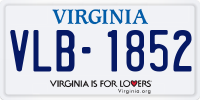 VA license plate VLB1852